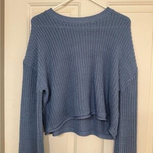 Garage Women's Textured Knit Sweater in Soft Blue